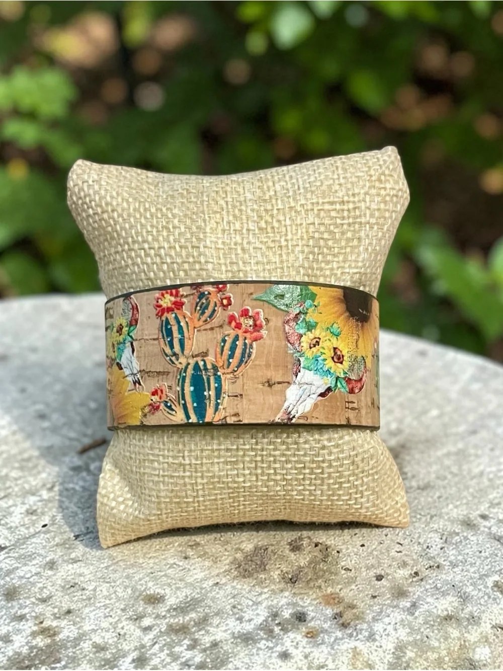 Davinci Multicolor Southwest Style Cuff Bracelet | Western Longhorn Steer Cow